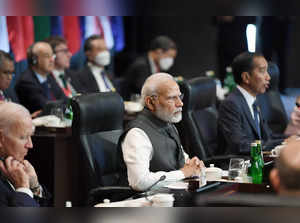 Bali, Nov 15 (ANI): Prime Minister Narendra Modi attends the G20 Working Session...
