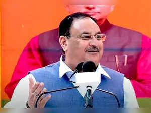 Bilaspur: BJP national president JP Nadda addresses during a public meeting ahead of the Himachal polls, at Ghumarwin in Bilaspur on Thursday, Nov 10, 2022. (Photo: Twitter)