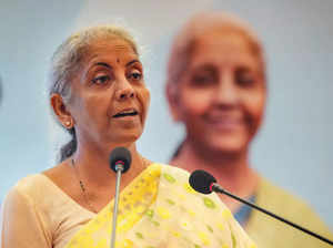 New Delhi: Union Finance Minister Nirmala Sitharaman speaks during the launch of...