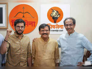 Mumbai: Shiv Sena (Uddhav Balasaheb Thackeray) leader Sanjay Raut with his party...