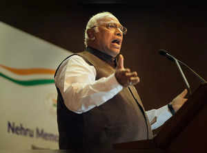 New Delhi: Congress President Mallikarjun Kharge addresses during Nehru Memorial...