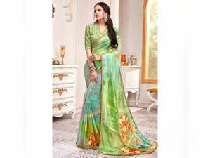 ombre-green-printed-chiffon-saree-with-dupion-blouse-sarv02381-1