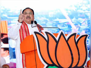 Ballari: BJP JP Nadda national president Nadda addresses during the Navashakti Samavesh in Ballari, Karnataka on Sunday, November 20, 2022. (Photo: Twitter)