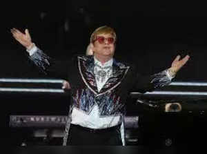 Elton John concludes the last US concert at Dodgers Stadium of his farewell tour, takes his final bow
