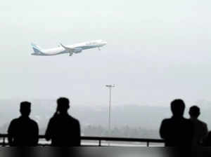 Bengaluru: An Indigo flight takes off from the Kempegowda International Airport,...