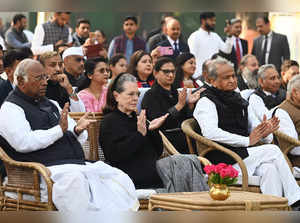 New Delhi, Nov 19 (ANI): Congress President Mallikarjun Kharge, Congress Parliam...
