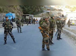 Ramban, Nov 25 (ANI): Security personnel keep vigil after an IED was found insid...