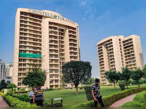 Gurugram: People at the Chintels Paradiso housing society, in Gurugram. Followin...