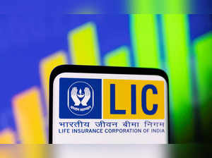 Illustration shows Life Insurance Corporation of India (LIC) logo