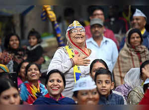 New Delhi, Nov 26 (ANI): Aam Aadmi Party (AAP) supporters attend an election cam...