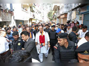 Ahmedabad, Nov 30 (ANI): Defence Minister Rajnath Singh during an election campa...