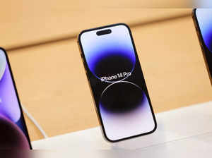 FILE PHOTO: The Apple iPhone 14 Pro is seen at the Apple Fifth Avenue store in Manhattan, New York City