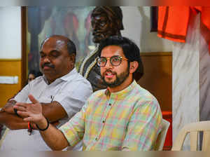 Mumbai: Shiv Sena (Uddhav Balasaheb Thackeray) leader Aaditya Thackeray addresse...