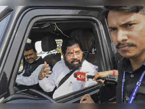Nagpur: Maharashtra Chief Minister Eknath Shinde with Deputy Chief Minister Deve...