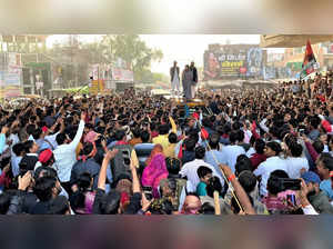 Mainpuri: Samajwadi Party candidate Dimple Yadav campaigns in Mainpuri district....