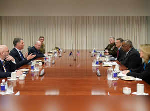 U.S. Defense Secretary Lloyd Austin meets Australian Defense Minister Richard Marles at the Pentagon in Washington