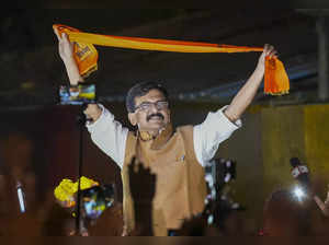 Mumbai: Shiv Sena (Uddhav Balasaheb Thackeray) leader Sanjay Raut being welcomed...