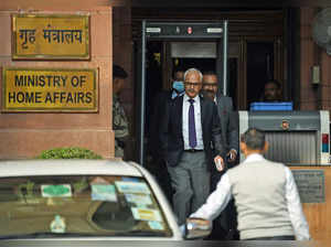 New Delhi, Dec 06 (ANI): Union Home Secretary Ajay Bhalla leaves after chairing ...