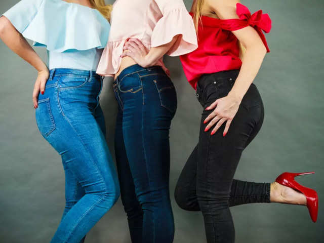 Women jeans fits denim female pants models skinny Vector Image