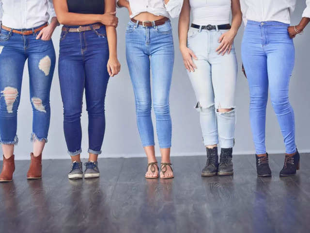 Women Blue Denim Side Patch Pockets Jeans-saigonsouth.com.vn