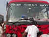 Maharashtra-Karnataka border row: People held protest, sprayed black paints on Karnataka bus in Solapur, watch!
