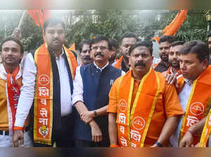 New Delhi: Shiv Sena (Uddhav Balasaheb Thackeray) MP Sanjay Raut during his visi...