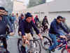 UP: Health Minister Mansukh Mandaviya rides bicycle in Varanasi to promote healthy lifestyle
