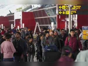 Crowd at T3 IGI Airport departure, in New Delhi. (PTI Photo/Ravi Chou...