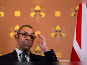 British Foreign Secretary James Cleverly speaks to members of the press in London
