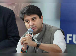 New Delhi: Union Minister for Civil Aviation Jyotiraditya Scindia addresses the ...