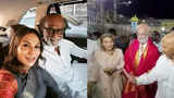 Megastar Rajinikanth visits Tirupati temple with daughter Aishwarya