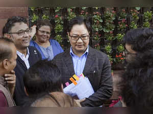 New Delhi: Union Minister for Law and Justice Kiren Rijiju during the Winter Ses...