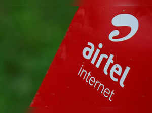 The logo of telecommunications company Airtel is pictured on a street in Abuja