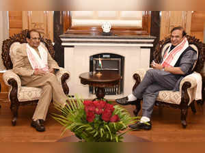 Guwahati: Assam Governor Jagdish Mukhi and Assam Chief Minister Himanta Biswa Sa...