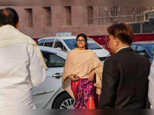 New Delhi: Union MoS for Commerce and Industry Anupriya Patel at Parliament Hous...