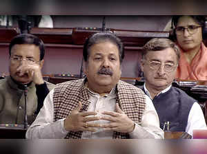 New Delhi, Dec 15 (ANI): Congress MP Rajeev Shukla speaks in Rajya Sabha during ...