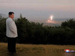 FILE PHOTO: North Korea's leader Kim Jong Un oversees a missile launch at an undisclosed location in North Korea