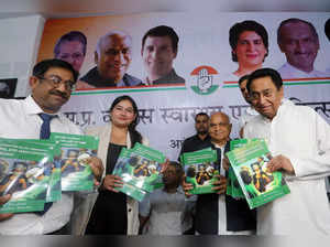 Bhopal, Nov 13 (ANI): Madhya Pradesh Congress President Kamal Nath releases a bo...
