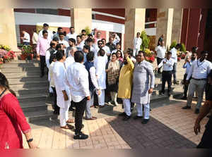 Maharashtra Opposition protests dandomg the sacking of Agriculture Minister Abdul Sattar for an alleged landscam in Washim