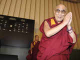 Dalai Lama during press conference, Helsinki