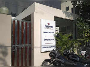 Noida: The office of Emenox Group's Marion Biotech pharmaceutical firm in Noida....