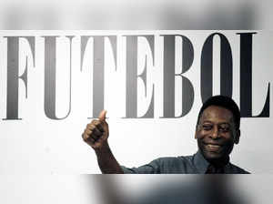 FILE PHOTO: Soccer legend Pele gives a thumbs up during a ceremony in Santos to celebrate the 100th anniversary of Brazilian soccer club Santos