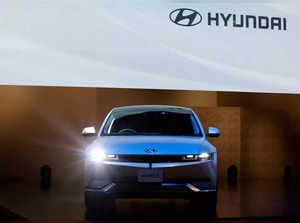 FILE PHOTO_ Hyundai Motor's IONIQ 5 displays at Hyundai Mobility Japan's news conference in Tokyo.