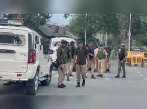 Srinagar: An Assistant Sub Inspector of the Jammu and Kashmir Police was killed and two other policemen injured after terrorists attacked a police party in Srinagar on Tuesday ,12 july, 2022.(Photo:Nisar Malik/IANS)