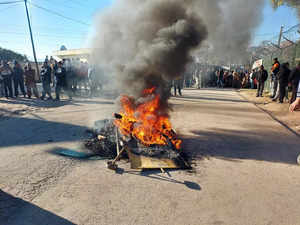 Rajouri: Protesters block the  Rajouri-Jammu highway after two local youths were...