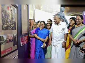 Thiruvananthapuram: Kerala Chief Minister Pinarayi Vijayan visits a photo exhibi...