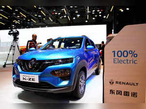 FILE PHOTO: Renault's new electric vehicle (EV) City K-ZE is presented during the media day for Shanghai auto show