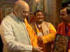 Chhattisgarh: Amit Shah offers prayers at Mata Sarwamangla Temple in Korba, watch!