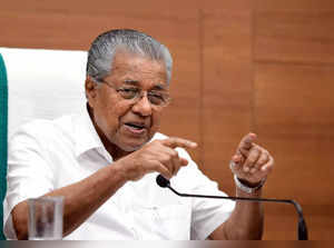 Thiruvananthapuram: Kerala Chief Minister Pinarayi Vijayan addresses a press con...