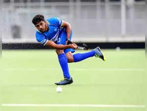 Antwerp: India's Harmanpreet Singh in action during the opening game of the three-match series between India and Begium, in Antwerp on Sep 26, 2019. Indian Men's Hockey Team beat Belgium 2-0 in their first match of the three-match series. (Photo: IANS)